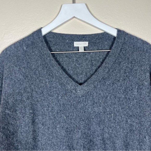 Garnet Hill Womens Essential Cashmere V-Neck Pullover Sweater Dolman Sleeve - Picture 2 of 11